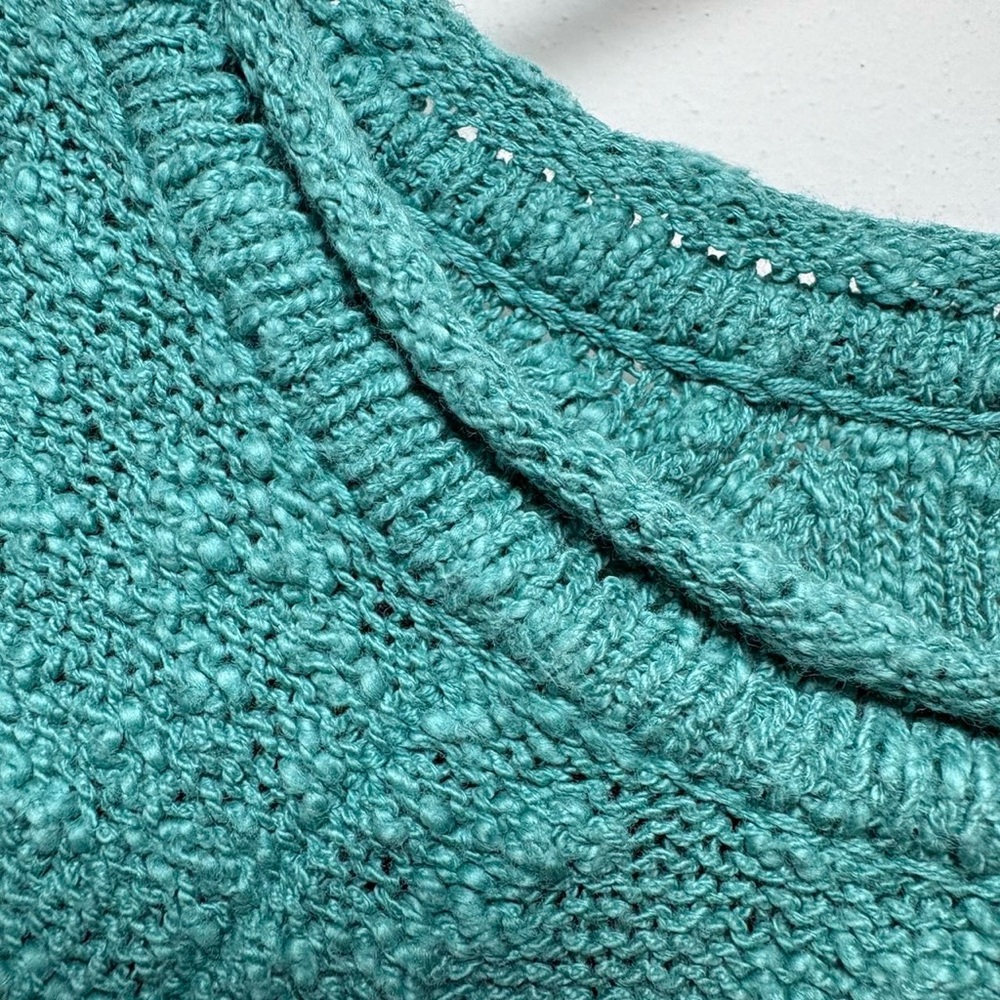 Retro turquoise L.L.Bean rolled neck knit sweater - Picture 6 of 7